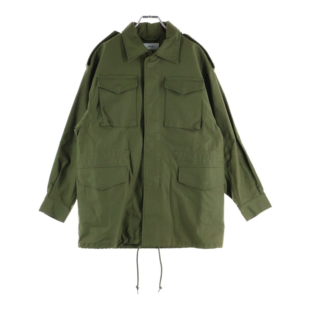 HYKE(ハイク) フィールドジャケット ミリタリーブルゾン カーキ レディース 17022