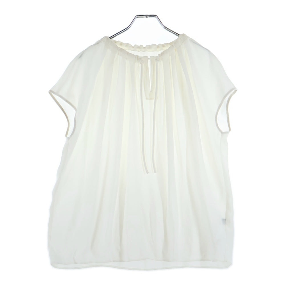 TOMORROWLAND(トゥモローランド) シックアムンゼンドローストリングネック 半袖ブラウス ホワイト レディース