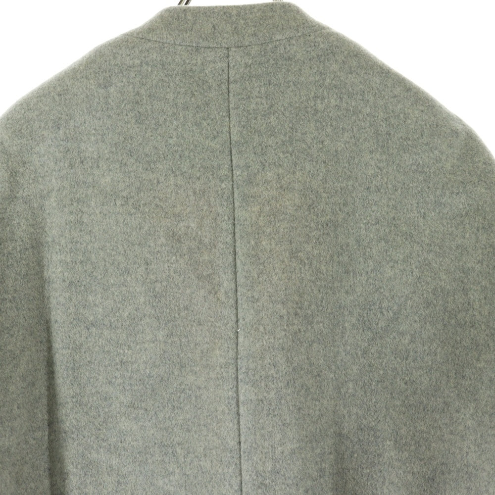 ENFOLD(エンフォルド) ソフトリバー ウール ノーカラーコート グレー レディース 300BA230-1930