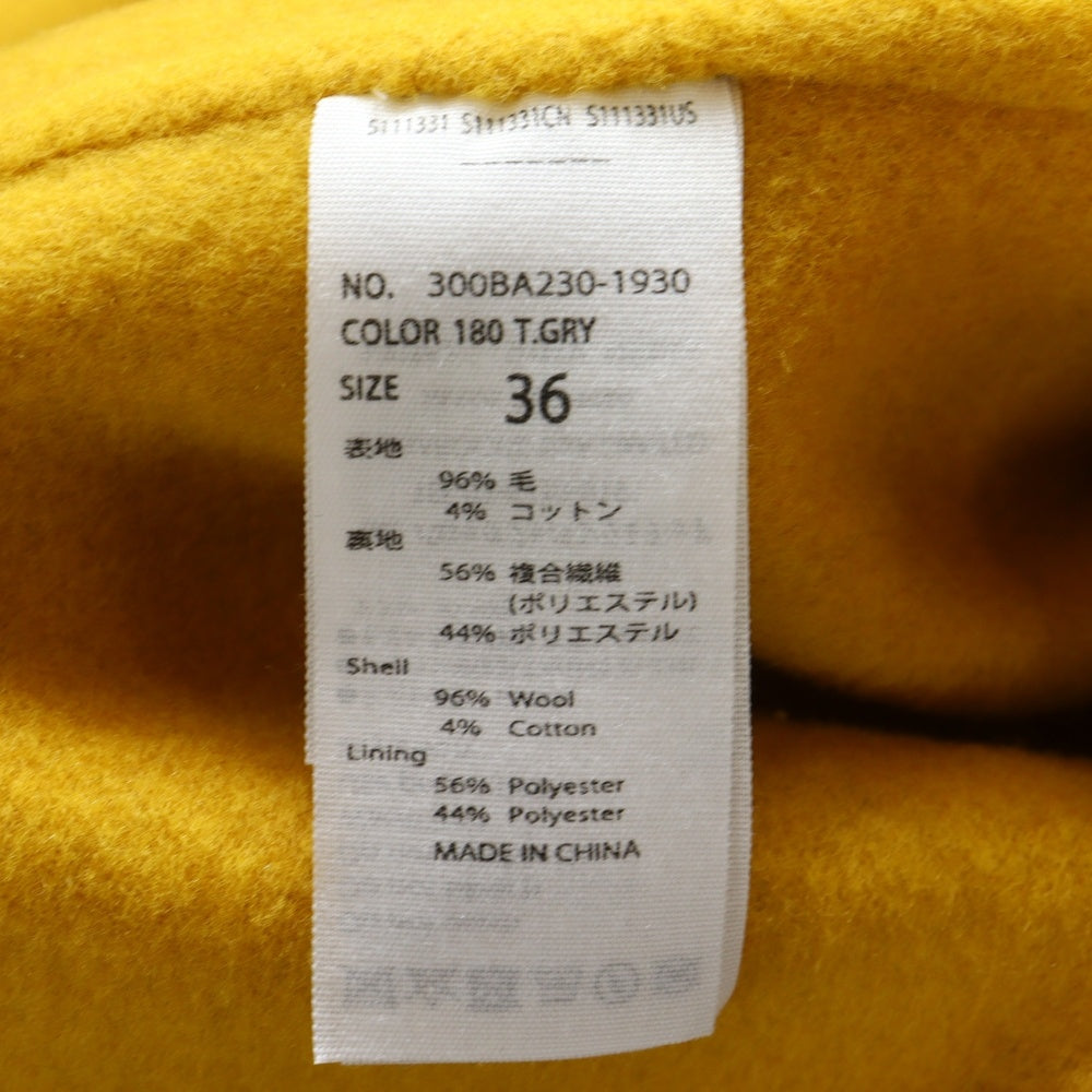 ENFOLD(エンフォルド) ソフトリバー ウール ノーカラーコート グレー レディース 300BA230-1930