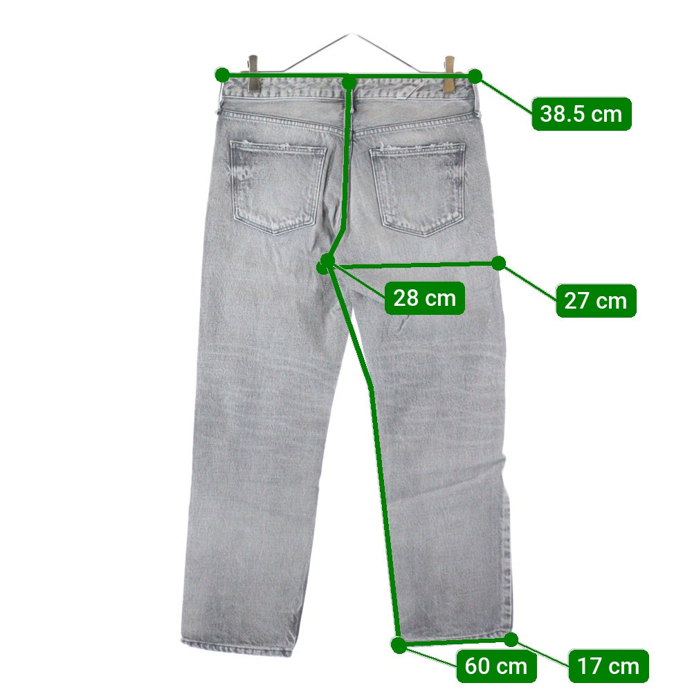 upper hights(アッパーハイツ) 625107 ジップフライ デニム パンツ グレー レディース