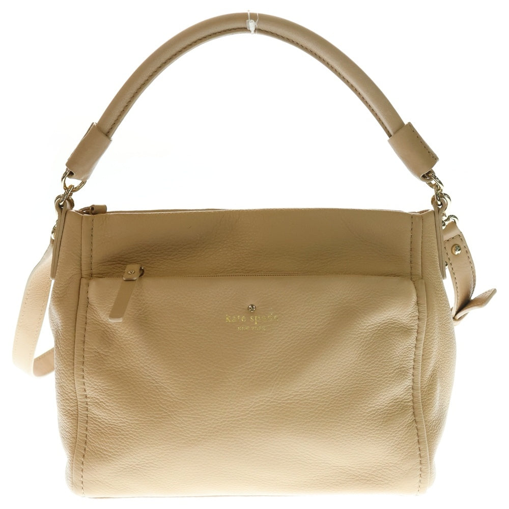 Kate Spade(ケイトスペード) ロゴ レザー ショルダーバッグ ベージュ レディース
