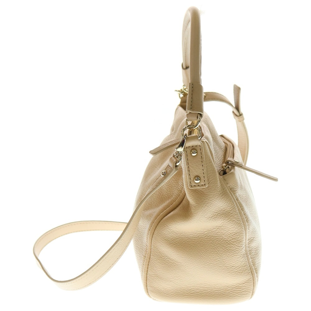 Kate Spade(ケイトスペード) ロゴ レザー ショルダーバッグ ベージュ レディース