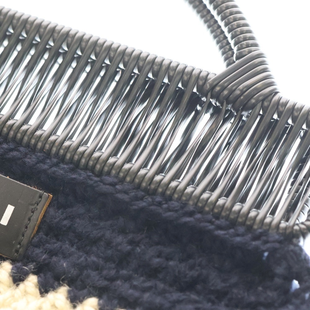 MARNI(マルニ) MARKET CROCHET BAG クロシェ ニット ハンドバッグ ブラック/ネイビー