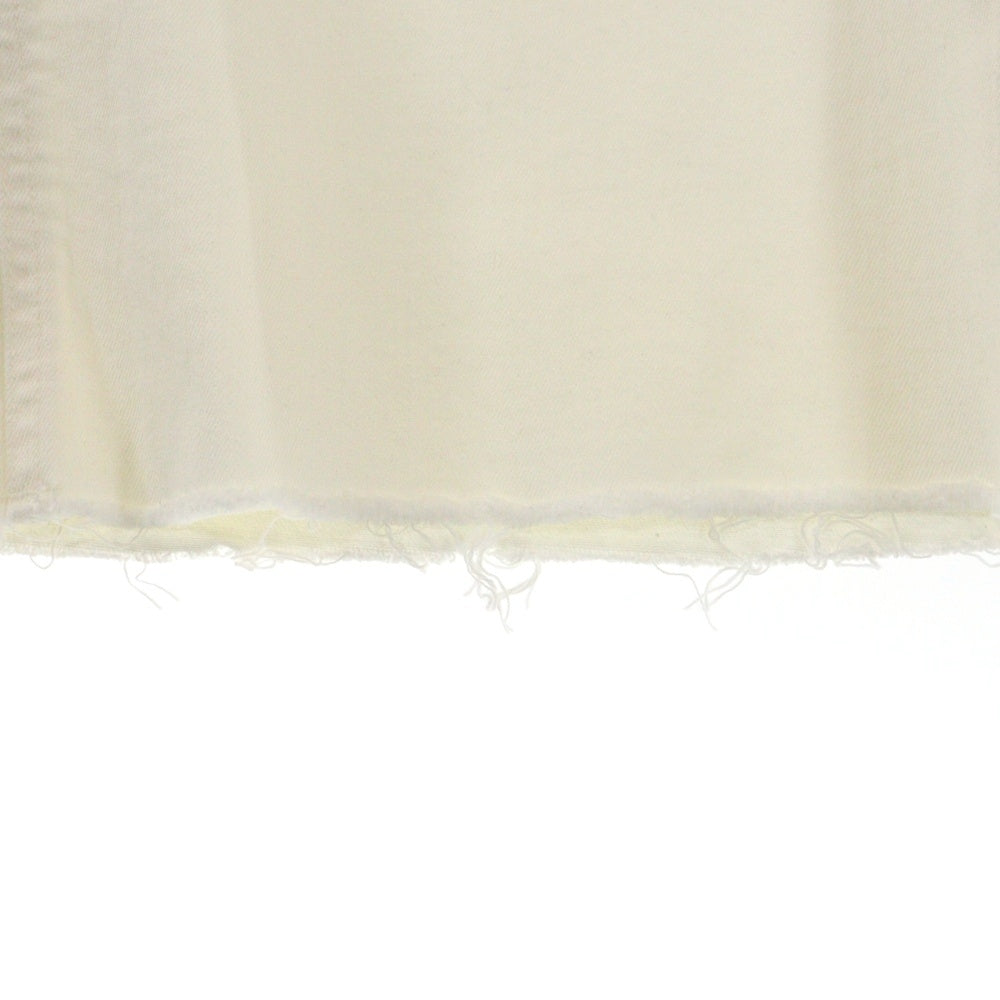 YANUK(ヤヌーク) カットオフ ワイド デニムパンツ ホワイト レディース 57181028