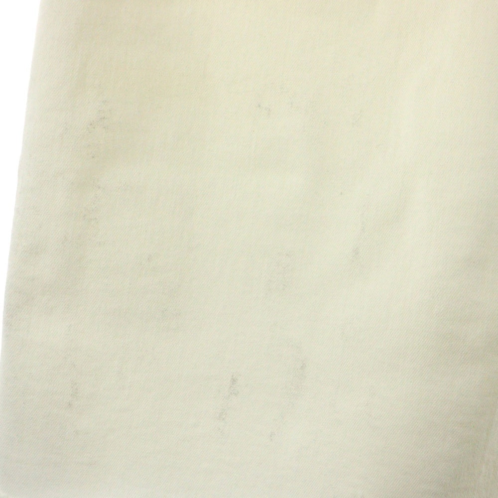 YANUK(ヤヌーク) カットオフ ワイド デニムパンツ ホワイト レディース 57181028