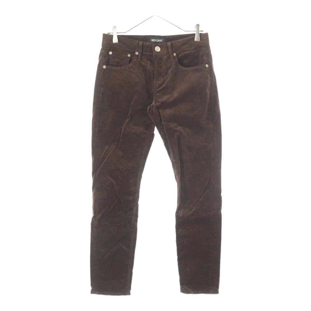 RED CARD(レッドカード) ジップフライ コーデュロイパンツ ブラウン レディース 41403