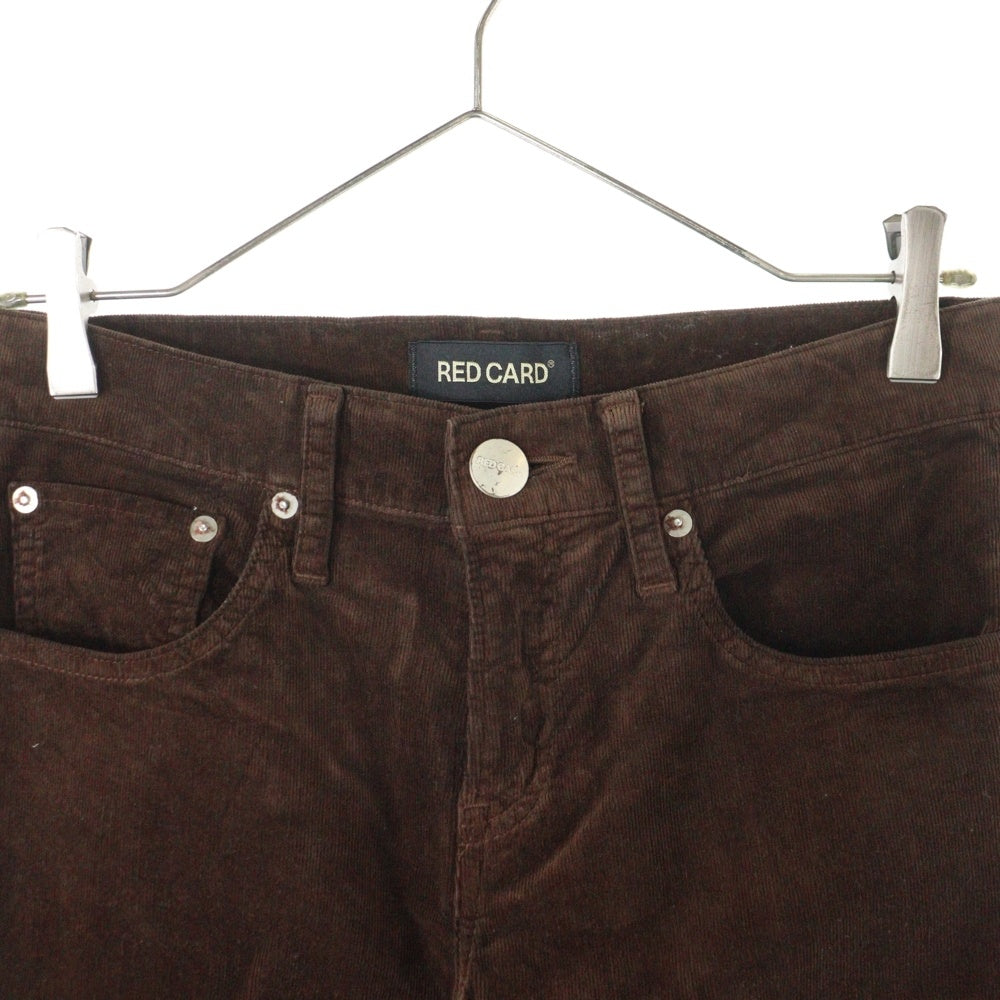 RED CARD(レッドカード) ジップフライ コーデュロイパンツ ブラウン レディース 41403