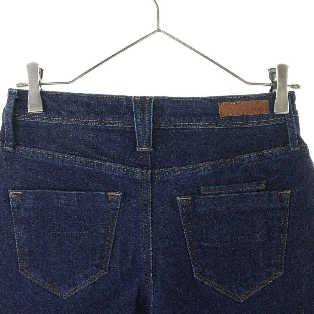 YANUK(ヤヌーク) ジップフライ ワイドデニムパンツ インディゴ レディース 57173503