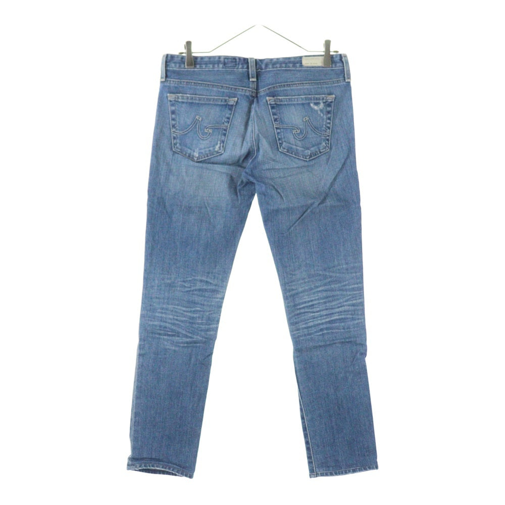 ADRIANO GOLDSCHMIED(アドリアーノゴールドシュミット) ジップフライ ダメージ加工 デニム スキニーパンツ インディゴ レディース AG-21351