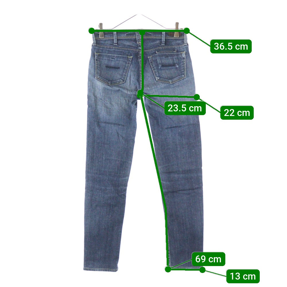 YANUK(ヤヌーク) ジップフライ デニム スキニーパンツ インディゴ レディース 57123047