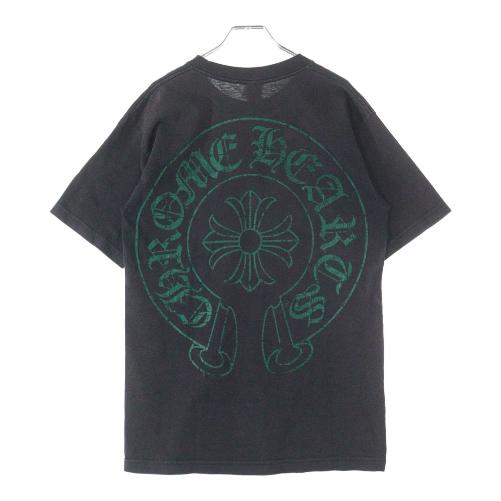 CHROME HEARTS(クロムハーツ) OLD CH PLS S/S TEE オールドバックホースシュープリント 半袖Tシャツ カットソー ブラック/グリーン