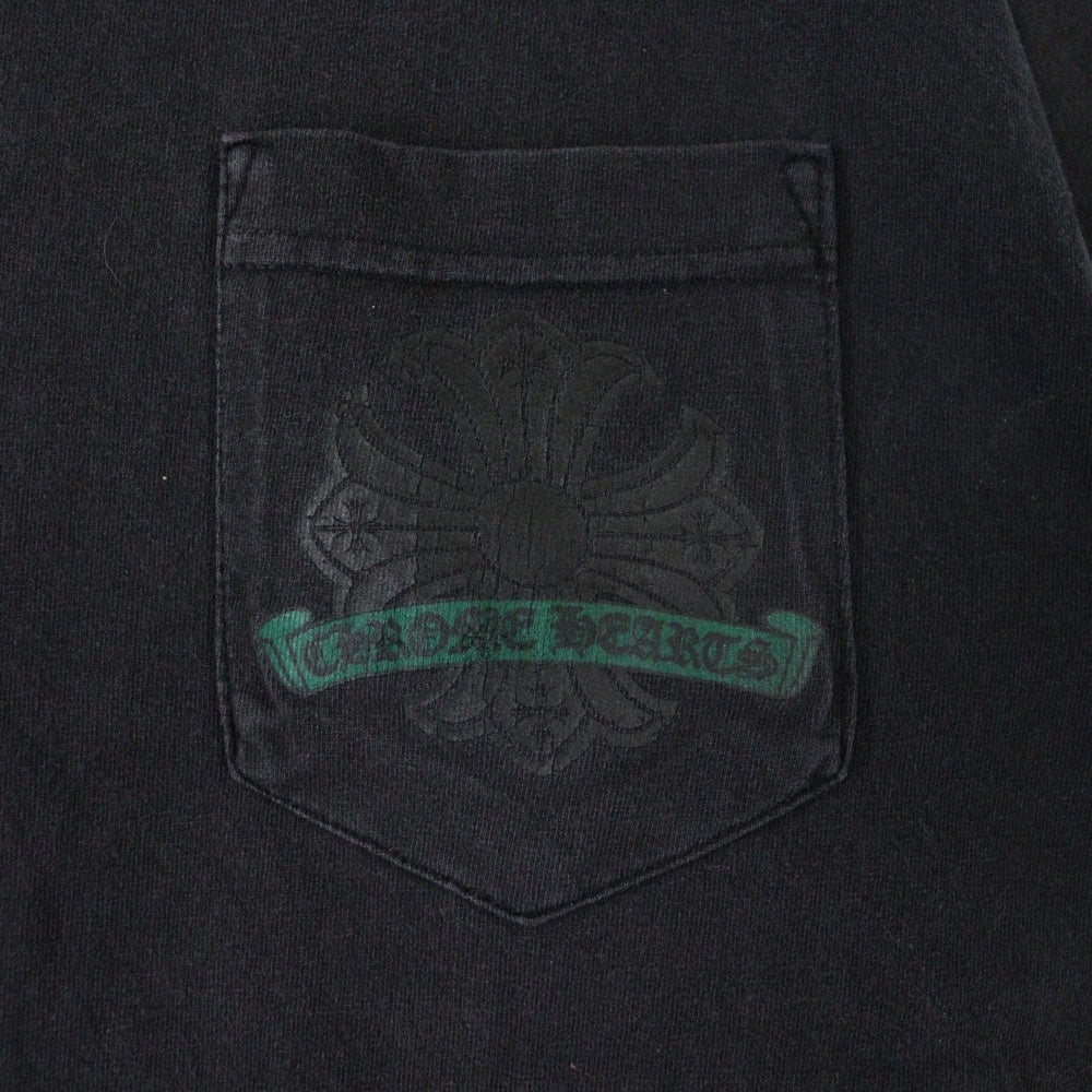 CHROME HEARTS(クロムハーツ) OLD CH PLS S/S TEE オールドバックホースシュープリント 半袖Tシャツ カットソー ブラック/グリーン