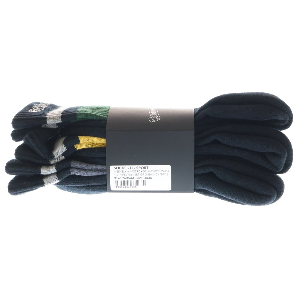 CHROME HEARTS(クロムハーツ) CH SOCKS VINE DAGGER ヴァインダガー刺繍 ボーダーソックス 靴下 3点セット ブラック