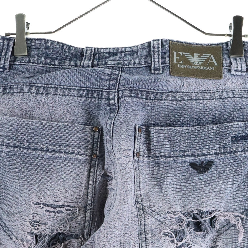 EMPORIO ARMANI(エンポリオアルマーニ) 90S リペア加工 ボタンフライ ストレートデニムパンツ グレー