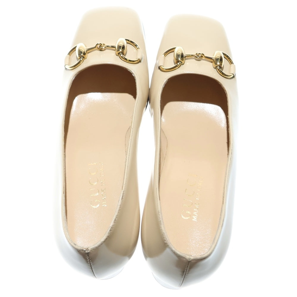 GUCCI(グッチ) ホースビット レザー パンプス ベージュ レディース 2312