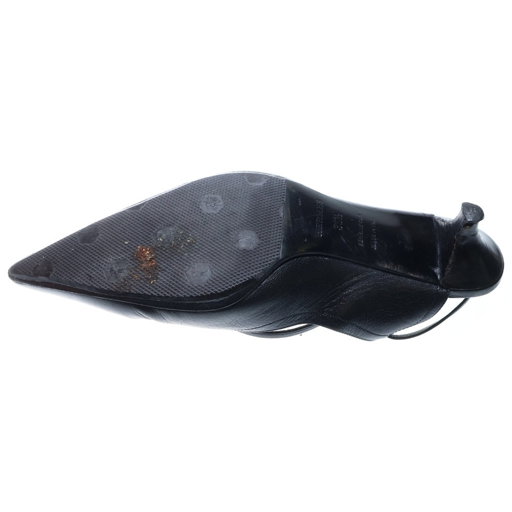 HERMES(エルメス) クロスベルト レザー サンダル ブラック レディース