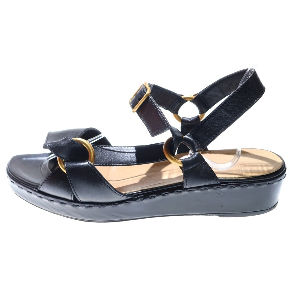 HERMES(エルメス) レザー コーンヒール パンプス ブラック レディース