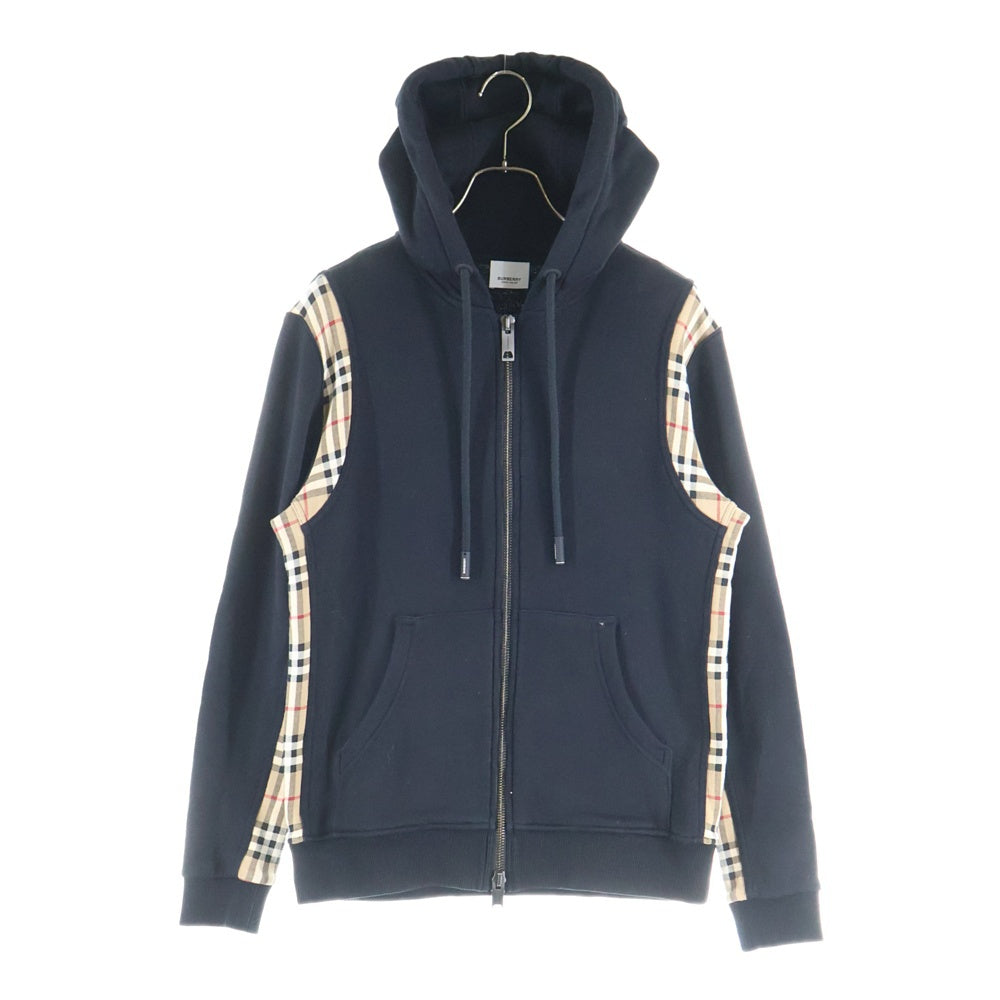BURBERRY(バーバリー) 22SS CHECKER ZIP チェッカージップアップパーカー ノバチェックパーカー ブラック 8034510