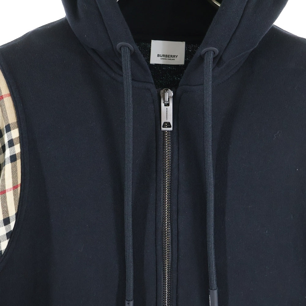 BURBERRY(バーバリー) 22SS CHECKER ZIP チェッカージップアップパーカー ノバチェックパーカー ブラック 8034510