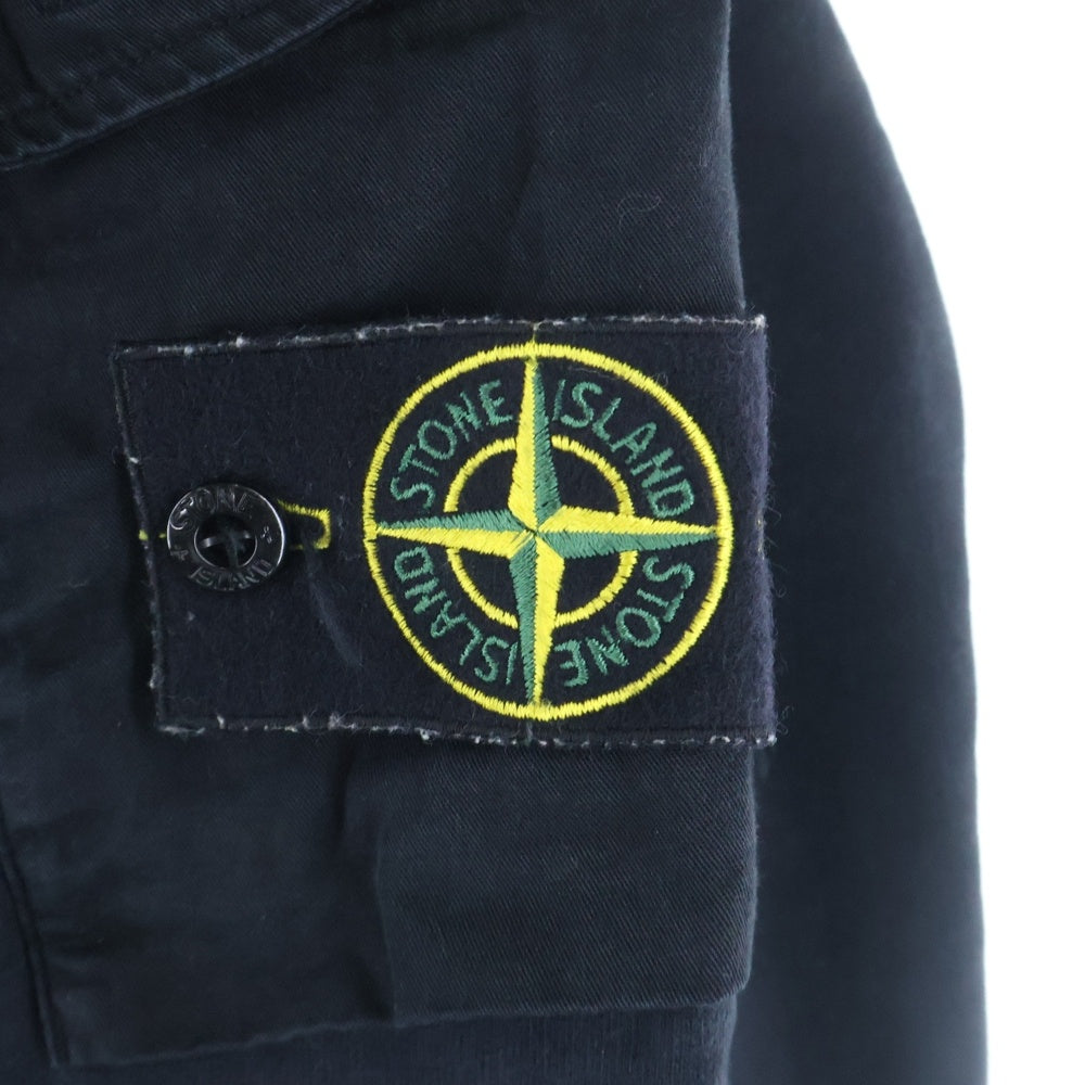 STONE ISLAND(ストーンアイランド) SHOULDER POCKET CREWNECK SWEATSHIRT 791560577 ダブルポケットワッペン付クルーネック長袖トレーナー スウェット ブラック