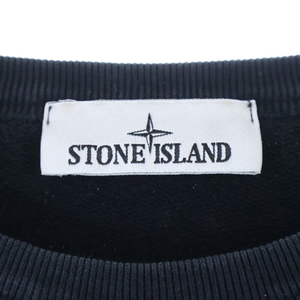 STONE ISLAND(ストーンアイランド) SHOULDER POCKET CREWNECK SWEATSHIRT 791560577 ダブルポケットワッペン付クルーネック長袖トレーナー スウェット ブラック