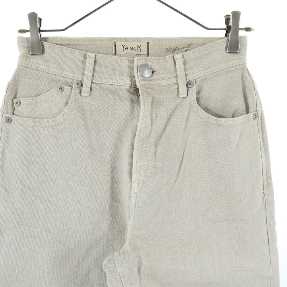 YANUK(ヤヌーク) カットオフ デニムパンツ ベージュ 57103215 レディース