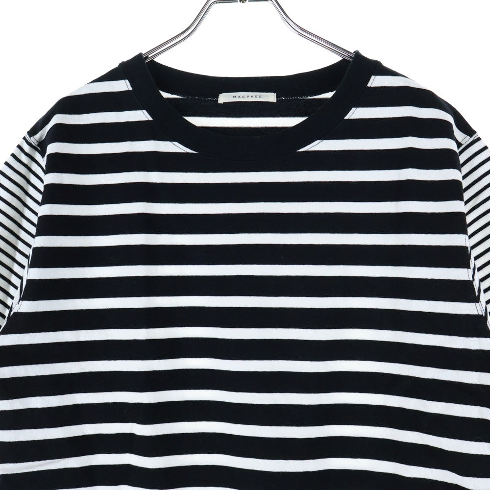 MACPHEE(マカフィ) ボーダー 半袖Tシャツ ブラック/ホワイト 12-03-72-03302 レディース