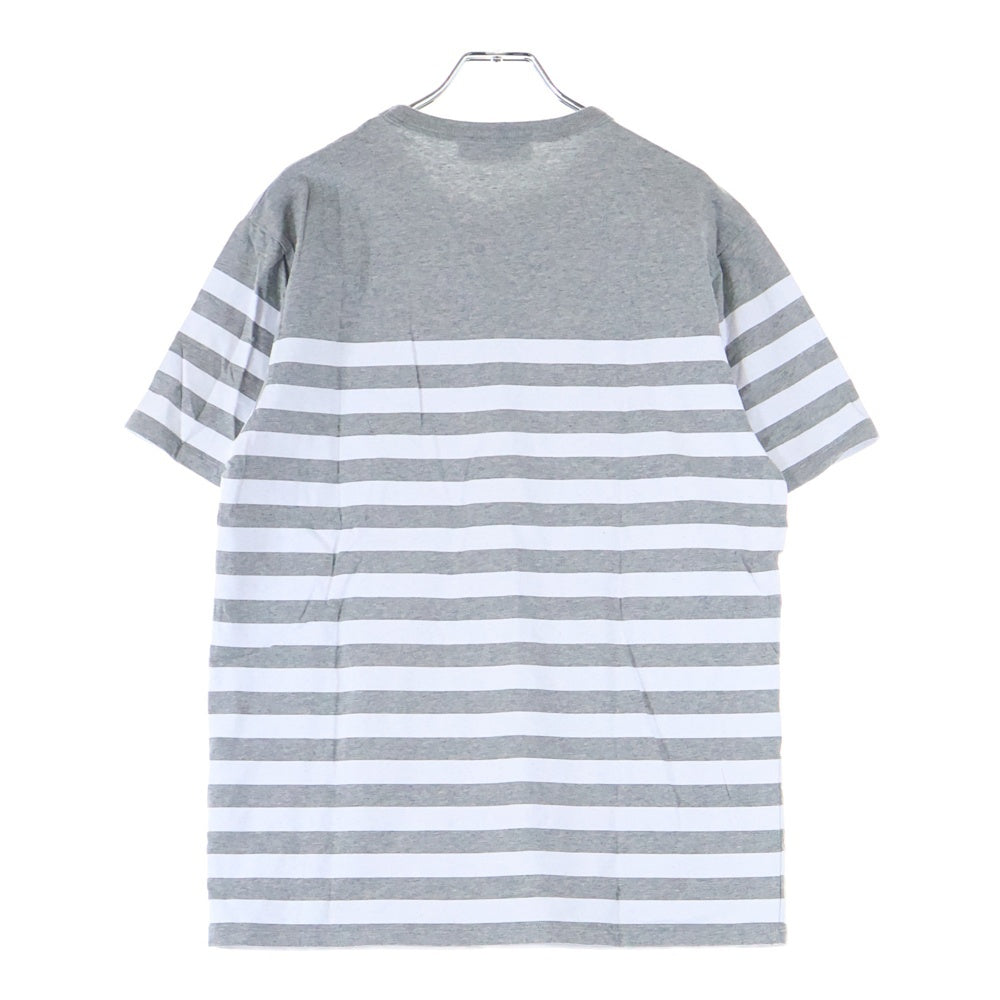 MAISON KITSUNE(メゾンキツネ) パリジャン プリント ボーダー 半袖Tシャツ グレー GM00108KJ0010 レディース