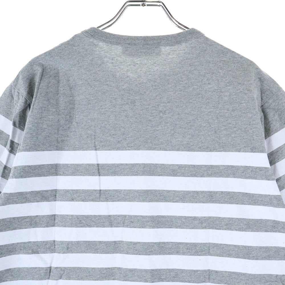 MAISON KITSUNE(メゾンキツネ) パリジャン プリント ボーダー 半袖Tシャツ グレー GM00108KJ0010 レディース