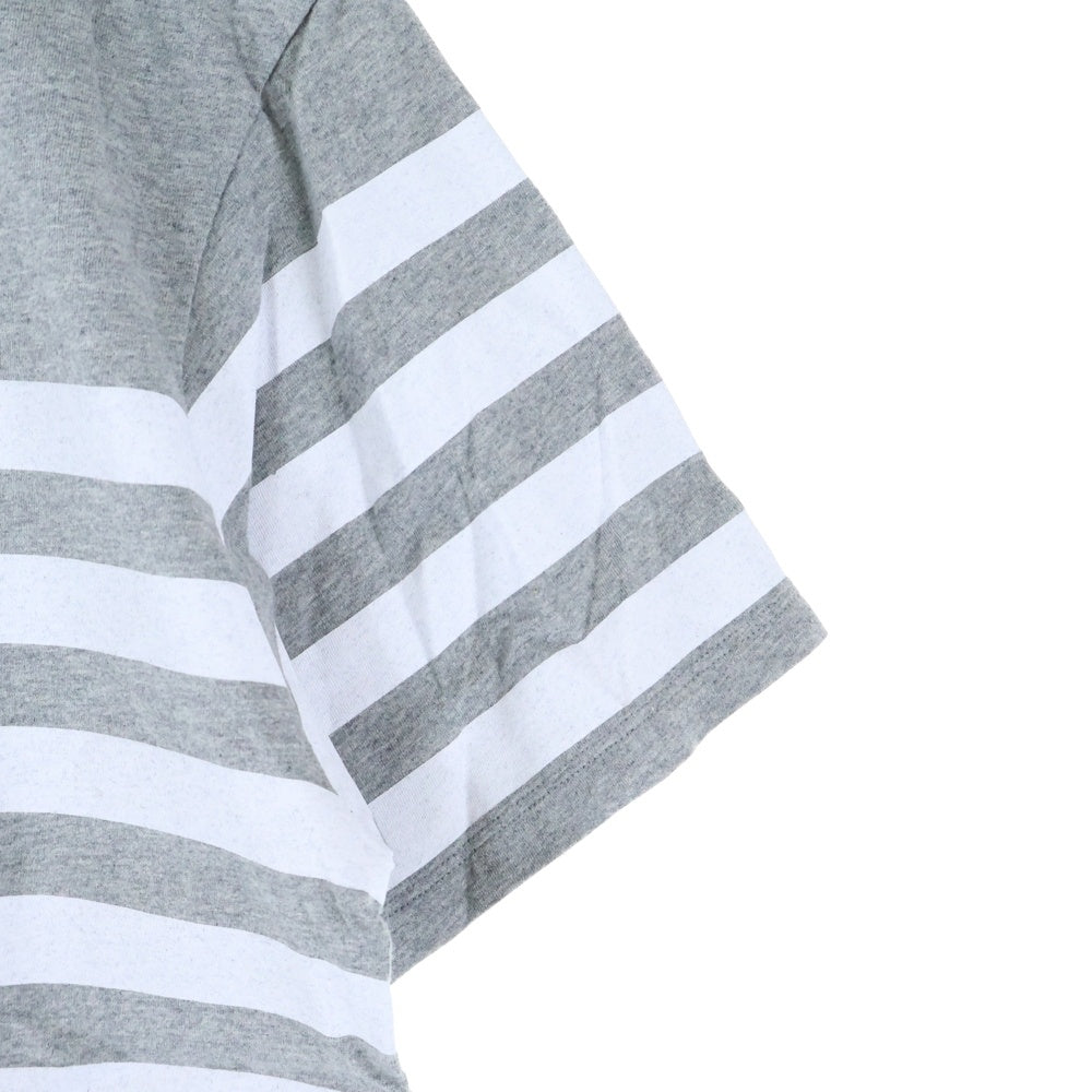 MAISON KITSUNE(メゾンキツネ) パリジャン プリント ボーダー 半袖Tシャツ グレー GM00108KJ0010 レディース