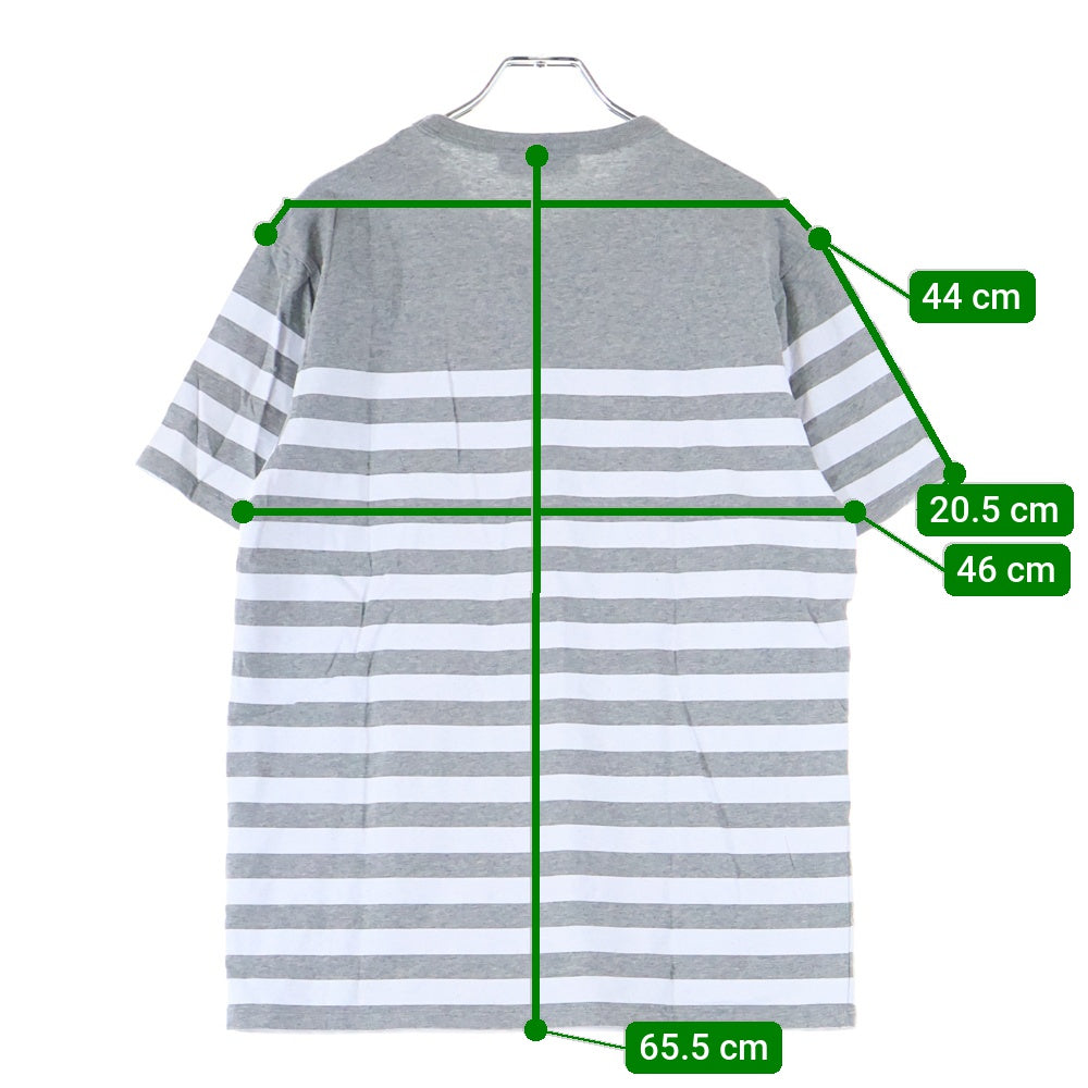 MAISON KITSUNE(メゾンキツネ) パリジャン プリント ボーダー 半袖Tシャツ グレー GM00108KJ0010 レディース