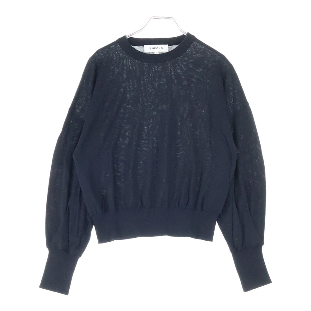 ENFOLD(エンフォルド) シルク コットン混 セーター ブラック 300BA370-0100 レディース