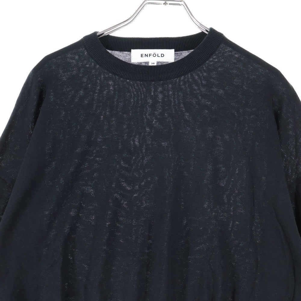 ENFOLD(エンフォルド) シルク コットン混 セーター ブラック 300BA370-0100 レディース