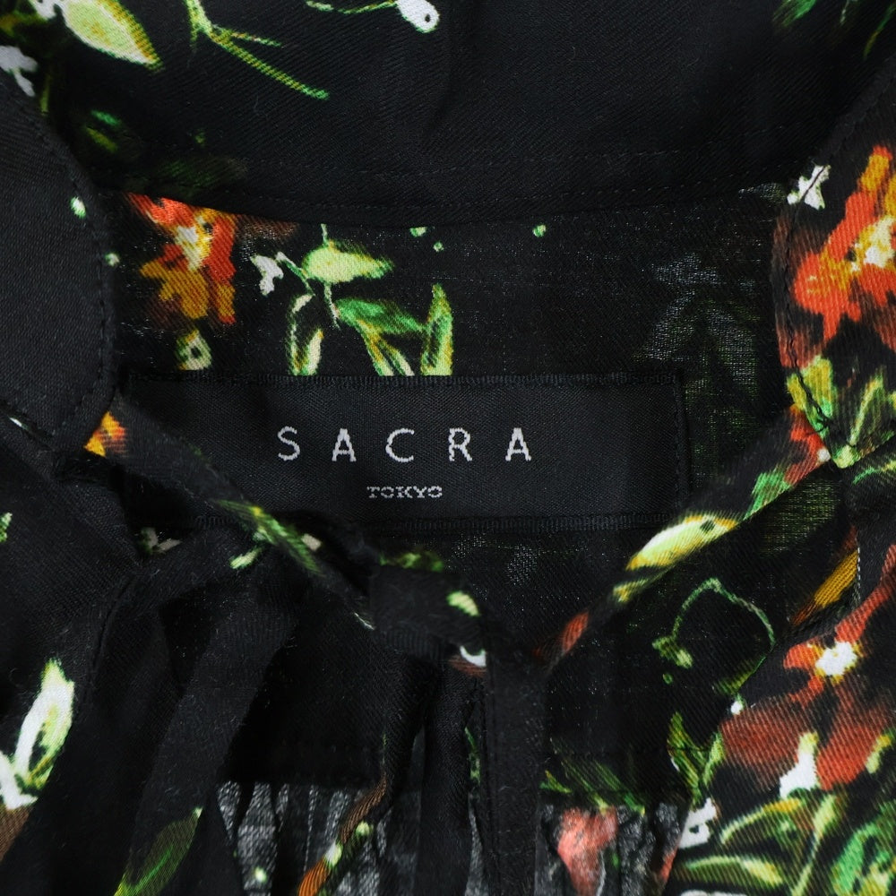SACRA(サクラ) 花柄 ワンピース ドレス ブラック 118200031 レディース