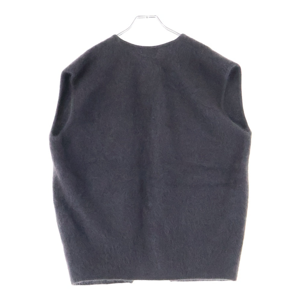TOMORROWLAND(トゥモローランド) Ballsey フラッフィーヤーンノーカラージレ ウール ニットベストカーディガン チャコール 11-02-24-02001 レディース