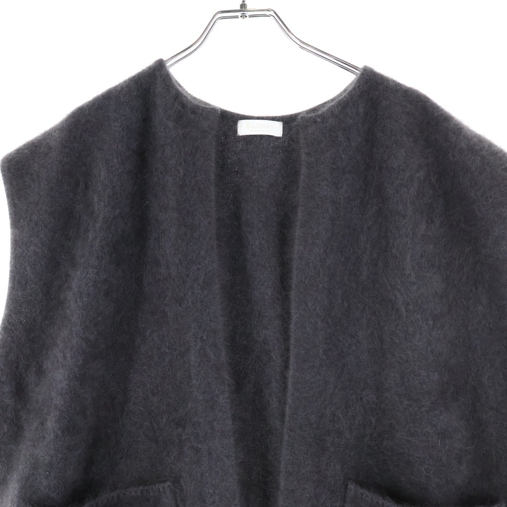 TOMORROWLAND(トゥモローランド) Ballsey フラッフィーヤーンノーカラージレ ウール ニットベストカーディガン チャコール 11-02-24-02001 レディース