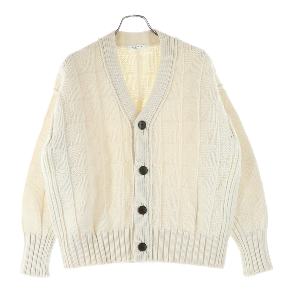 MACPHEE(マカフィ) ウール ニット カーディガン ホワイト レディース 12-02-24-02205