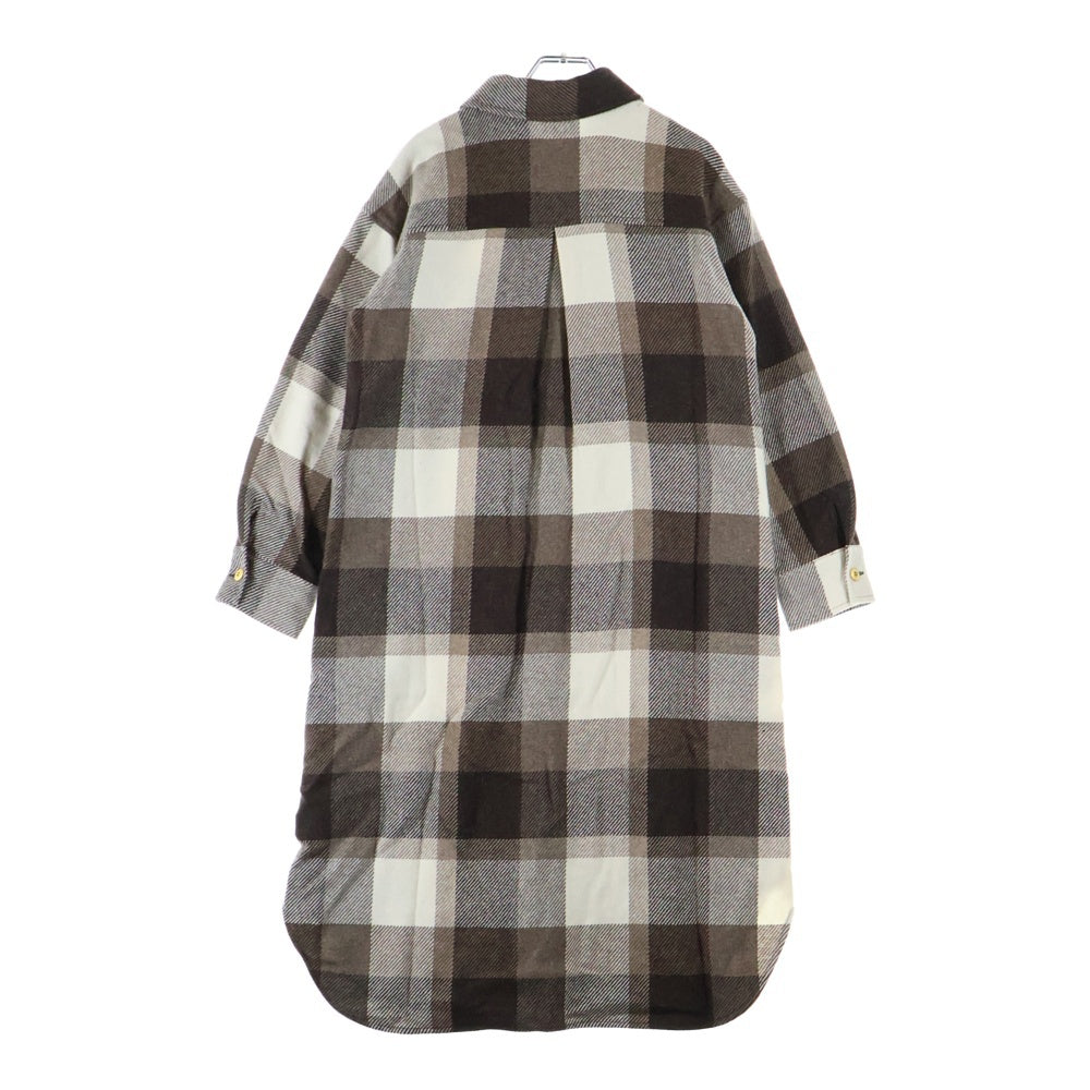 BLUE LABEL CRESTBRIDGE(ブルーレーベルクレストブリッジ) 長袖チェックシャツワンピース ブラウン レディース 55J10-480-56