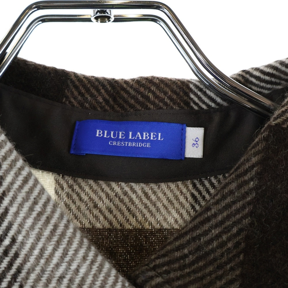 BLUE LABEL CRESTBRIDGE(ブルーレーベルクレストブリッジ) 長袖チェックシャツワンピース ブラウン レディース 55J10-480-56