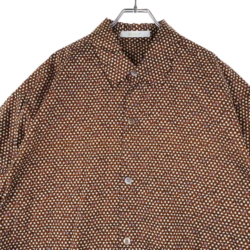 TOMORROWLAND(トゥモローランド) SOULEIADO 総柄 半袖シャツ ブラウン 75-01-14-01001