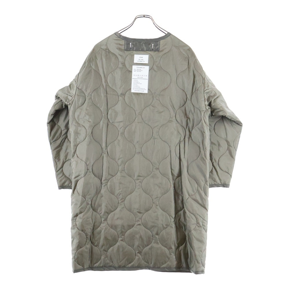 HYKE(ハイク) 20AW ナイロン キルティング コート カーキ レディース 202-17247
