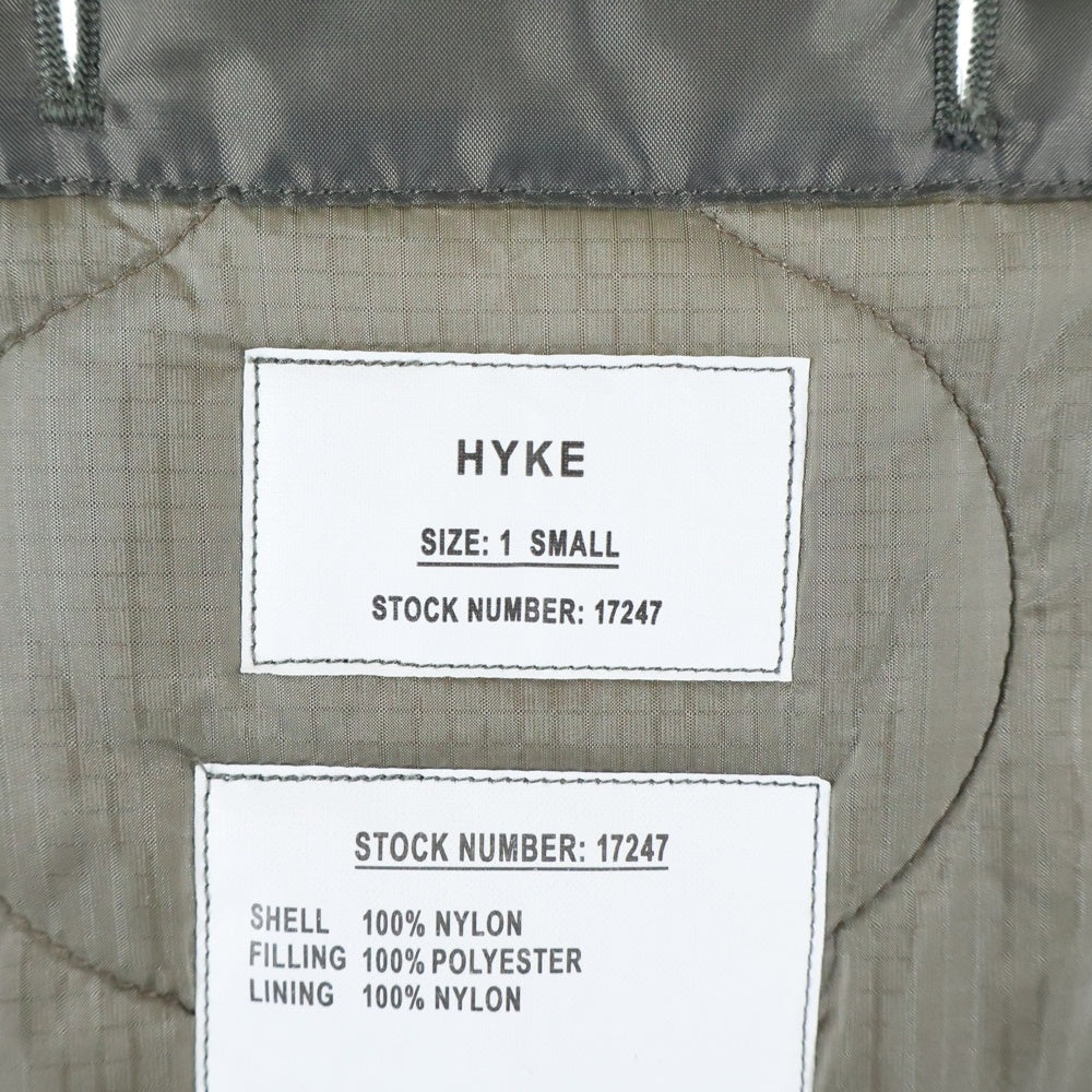 HYKE(ハイク) 20AW ナイロン キルティング コート カーキ レディース 202-17247