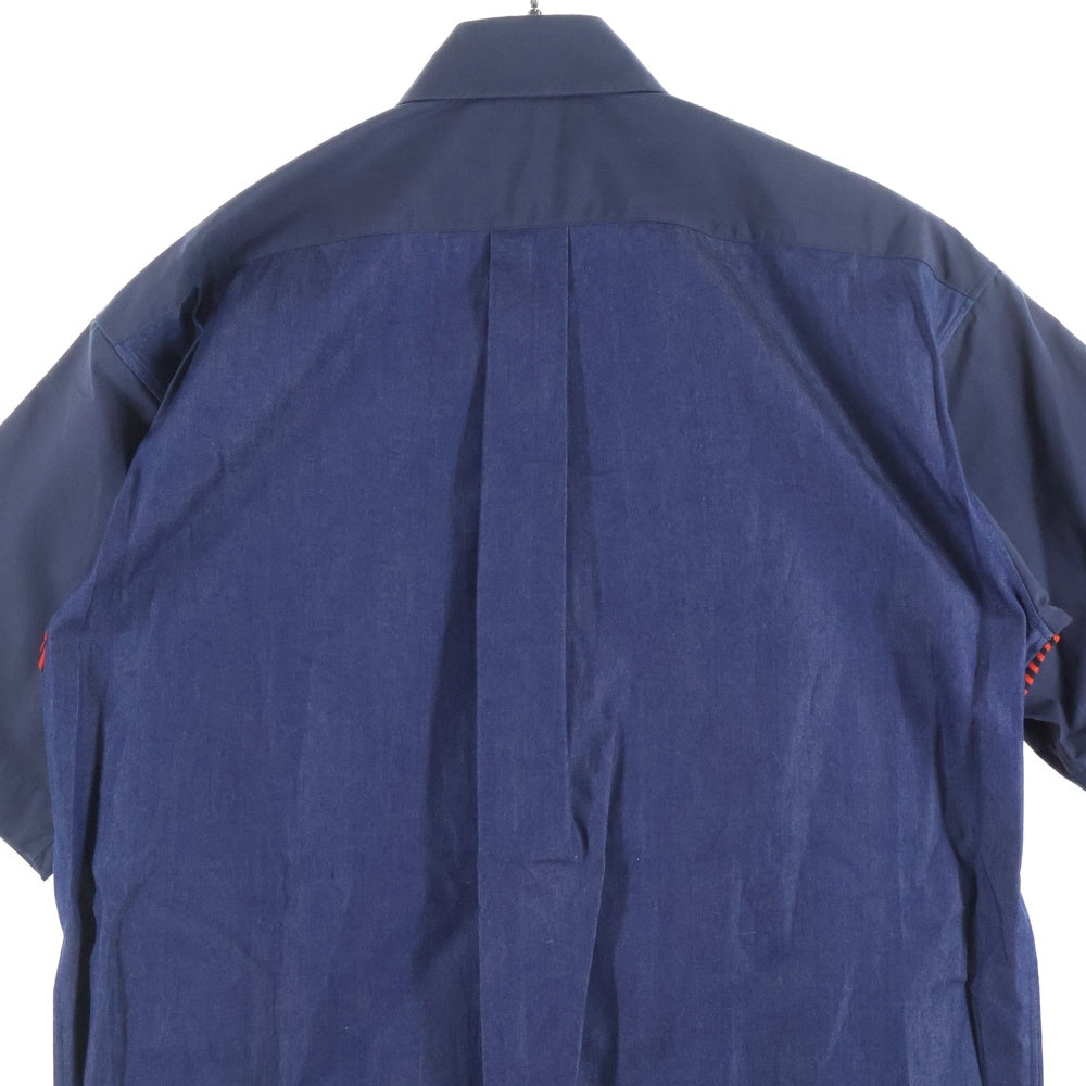 TOMORROWLAND(トゥモローランド) ボーダー 半袖シャツ ネイビー/レッド 63-05-62-05211