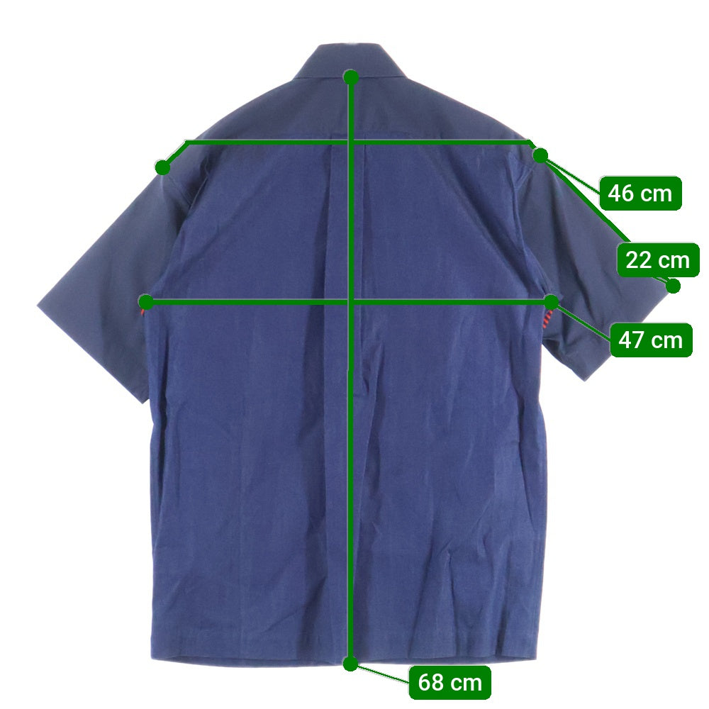 TOMORROWLAND(トゥモローランド) ボーダー 半袖シャツ ネイビー/レッド 63-05-62-05211