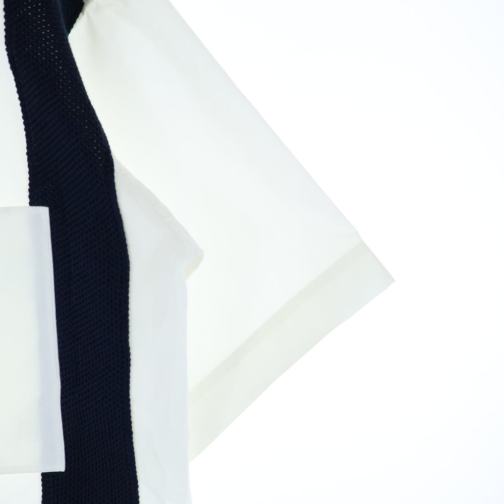 TOMORROWLAND(トゥモローランド) ストライプ 半袖シャツ ネイビー/ホワイト 63-05-62-05213