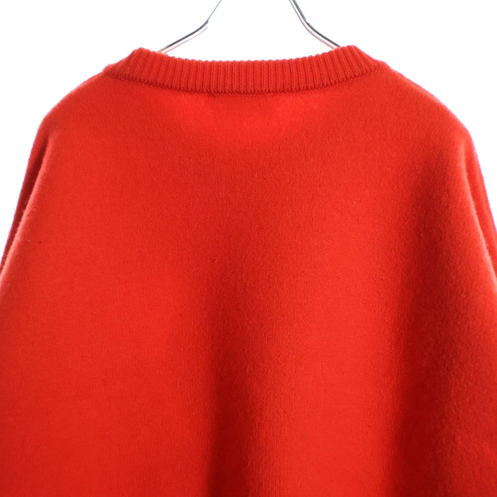 AMI Alexandre Mattiussi(アミアレクサンドルマテュッシ) 21AW ハートロゴクルーネックニットセーター H21K019.018 レッド