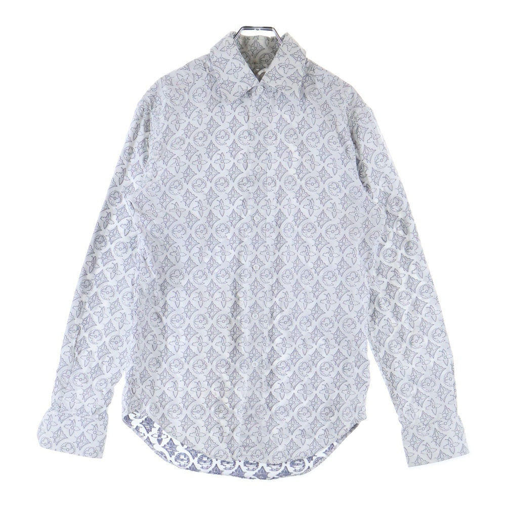LOUIS VUITTON(ルイヴィトン) 21AW モノグラムフラワーパターン コットン長袖シャツ ホワイト RM212Q EO4 HLS43W
