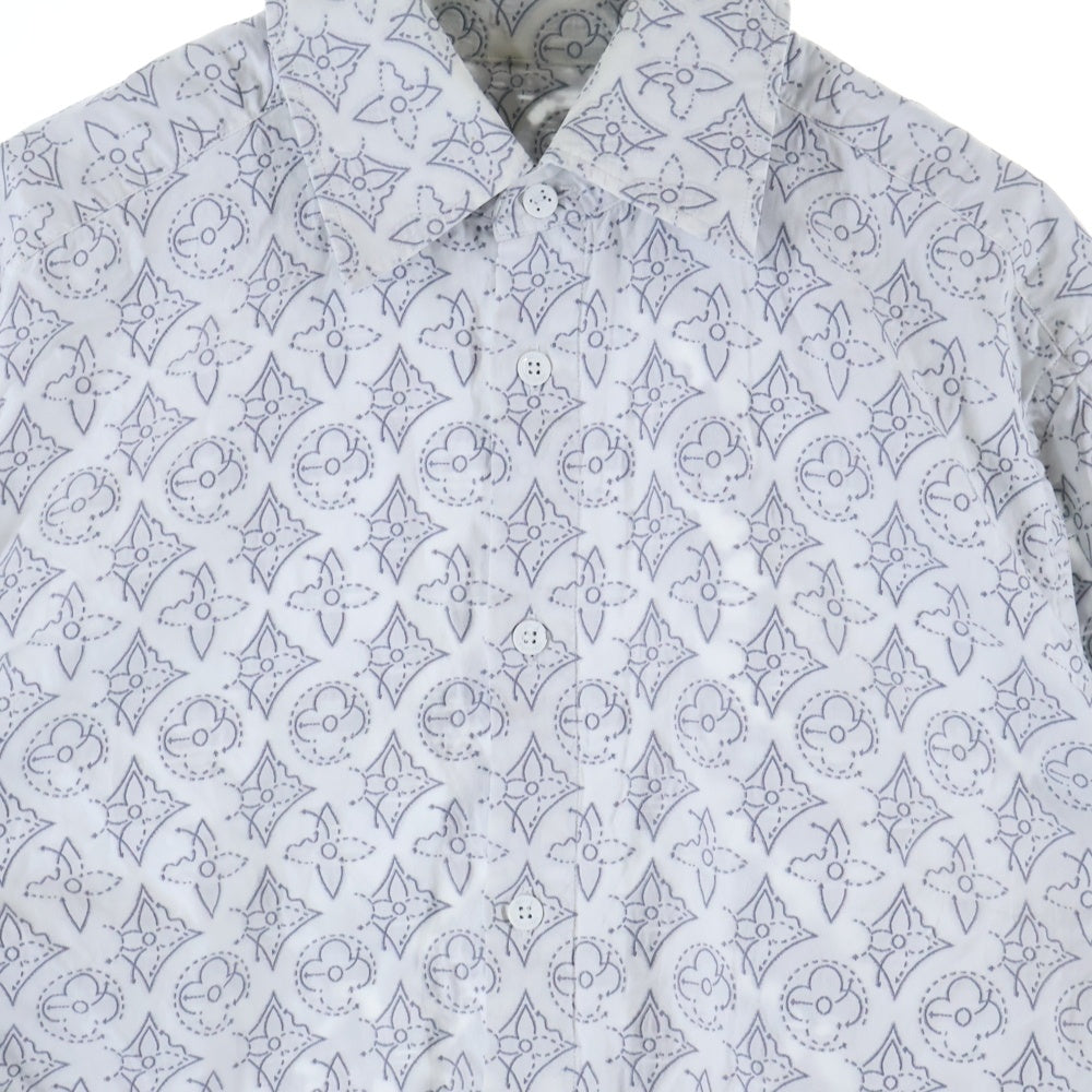 LOUIS VUITTON(ルイヴィトン) 21AW モノグラムフラワーパターン コットン長袖シャツ ホワイト RM212Q EO4 HLS43W