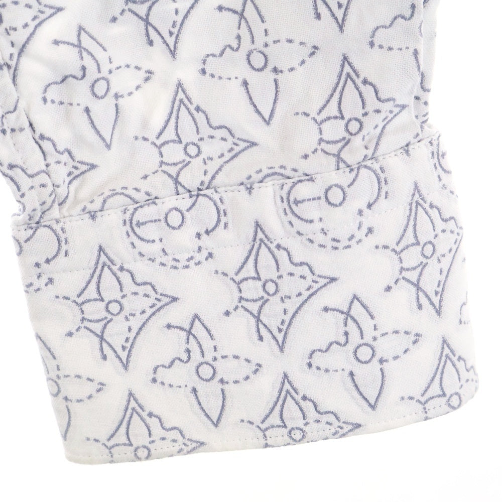 LOUIS VUITTON(ルイヴィトン) 21AW モノグラムフラワーパターン コットン長袖シャツ ホワイト RM212Q EO4 HLS43W